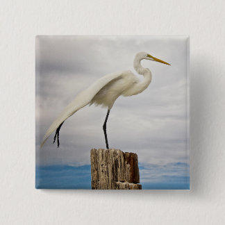 Talented Egret | Fort Myers Beach, Florida 15 Cm Square Badge