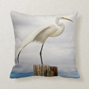 Talented Egret   Fort Myers Beach, Florida Cushion