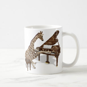 Talented Giraffe Plays Grand Piano Coffee Mug