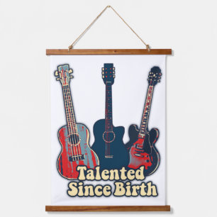 Talented since birth. retro colourful guitars  hanging tapestry