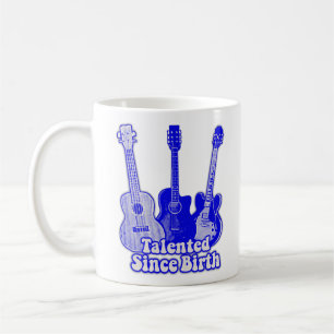 Talented since birth. vintage blue guitars coffee mug
