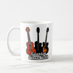 Talented since birth. vintage colourful guitars coffee mug