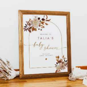 TALIA Bohemian Terracotta Arch Baby Shower Welcome Poster