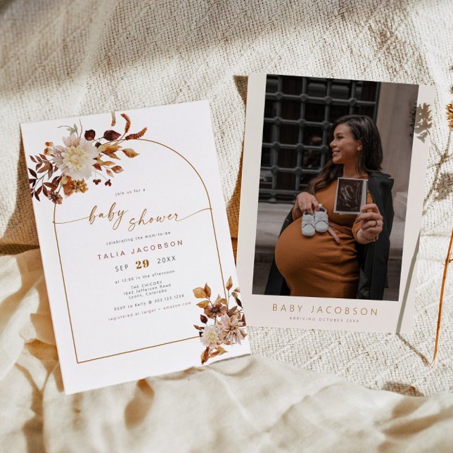 TALIA Bohemian Terracotta Blush Arch Baby Shower I Invitation (Creator Uploaded)