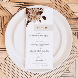 TALIA Bohemian Terracotta Blush Floral Autumn Menu