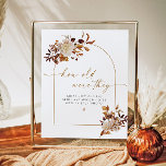TALIA Boho Fall How Old Were They Bridal Shower Poster<br><div class="desc">This how old were they bridal shower game sign features a bohemian arch,  watercolor earth tone florals and an elegant handwritten script font with a fun terracotta accent colour. This poster is the perfect addition to your boho or fall celebration.</div>