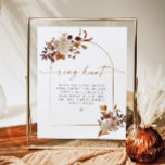 TALIA Boho Terracotta Arch Ring Hunt Bridal Shower Poster<br><div class="desc">This ring hunt bridal shower game sign features a bohemian arch,  watercolor earth tone florals and an elegant handwritten script font with a fun terracotta accent colour. This poster is the perfect addition to your boho or fall celebration.</div>