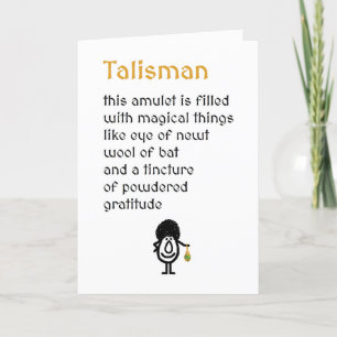 Talisman A Funny Thank You Poem Card
