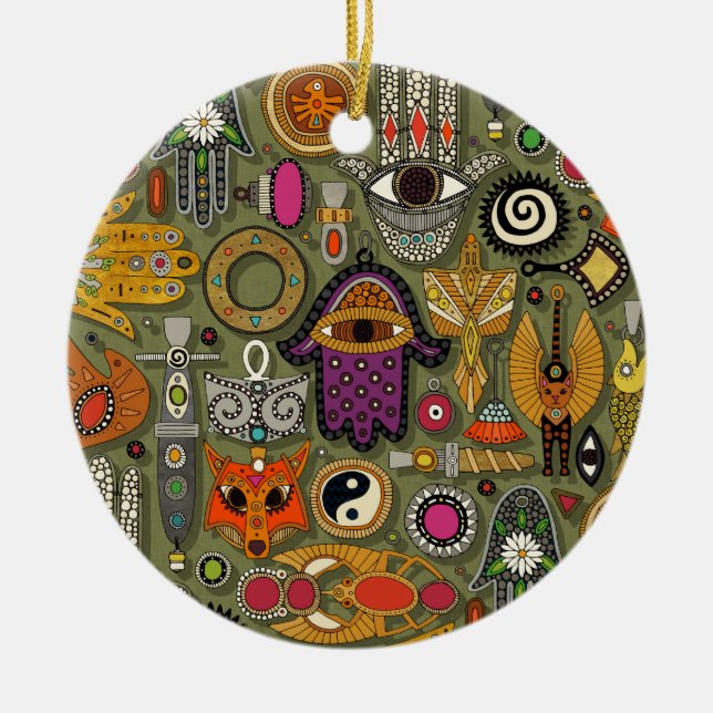 talismans moss ceramic ornament (Front)