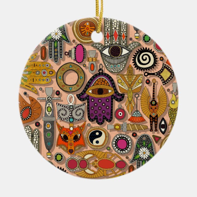 talismans peach fuzz ceramic ornament (Front)