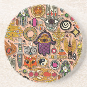 talismans peach fuzz coaster