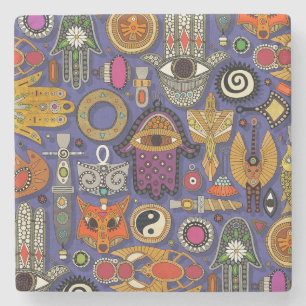 TALISMANS violet blue Coaster