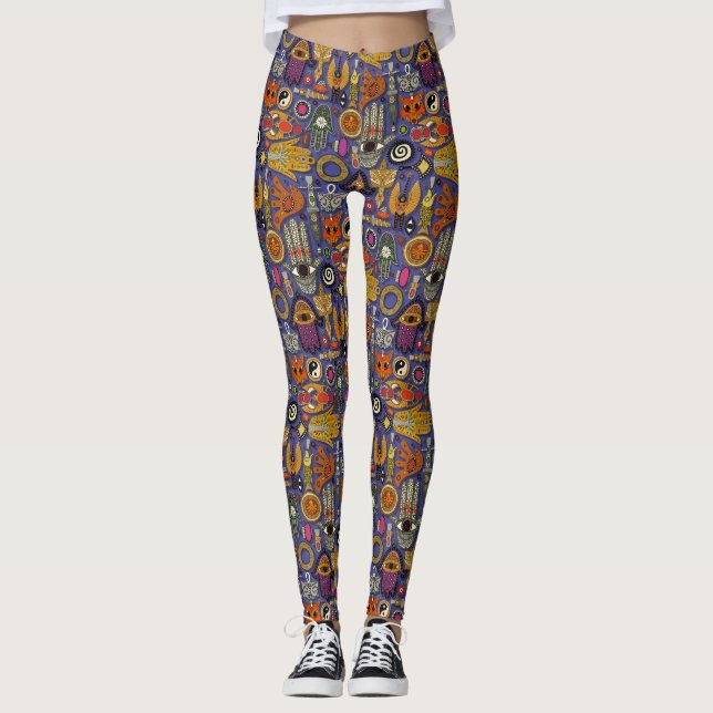 TALISMANS violet blue leggings (Front)