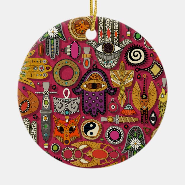 talismans viva magenta ceramic ornament (Front)