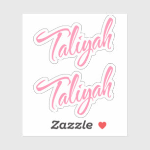 Taliyah name pink cursive x2