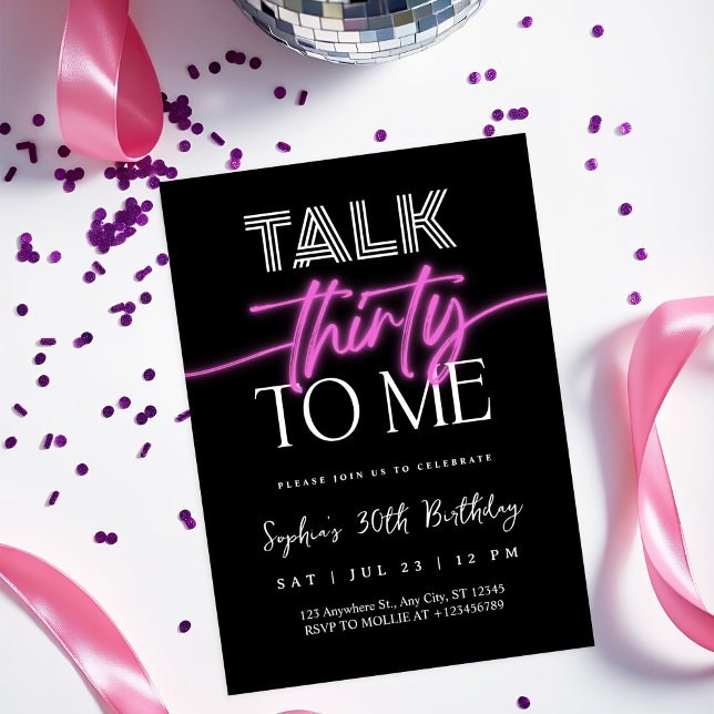 Talk 30 To Me 30th Birthday Invitation (Creator Uploaded)