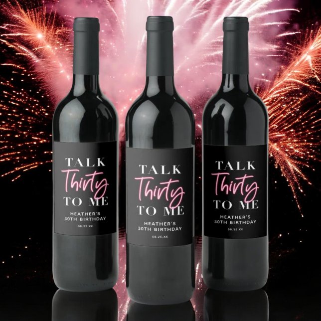 Talk 30 To Me 30th Birthday Party Favours Wine Label (Creator Uploaded)