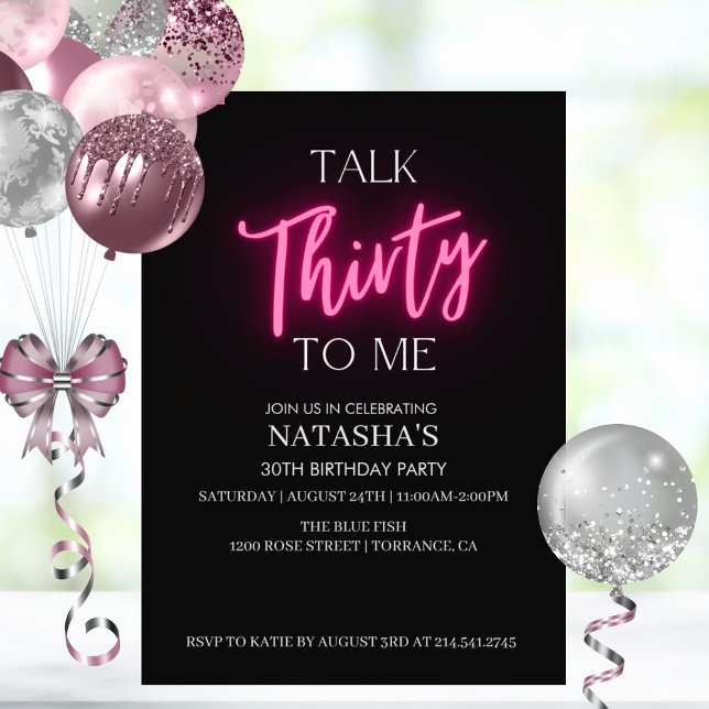 Talk 30 To Me 30th Birthday Party Invitation (Creator Uploaded)