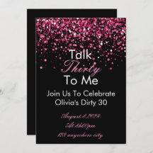 Talk 30 To Me Birthday Invitation