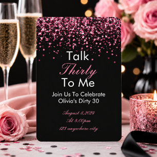Talk 30 To Me Birthday Invitation Card