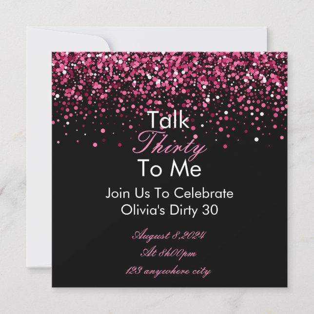 Talk 30 To Me Birthday Invitation Card (Front)