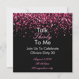 Talk 30 To Me Birthday Invitation Card
