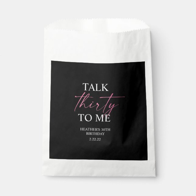 Talk 30 to Me Décor Favour Bag (Front)