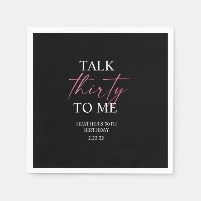 Talk 30 to Me Décor Napkin (Front)