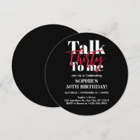 Talk 30 To Me Modern 30th Birthday Party Circle