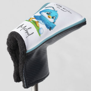 Talk birdie to me, Cute Bird Golfing Golf Head Cover