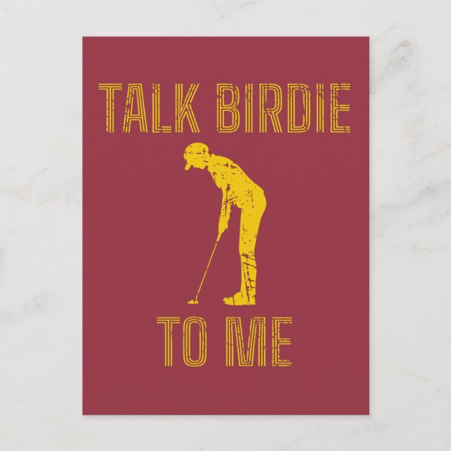 Talk Birdie To Me Funny Golf Lover Postcard (Front)