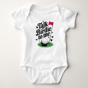 Talk Birdie to me Funny golf pun Baby Bodysuit