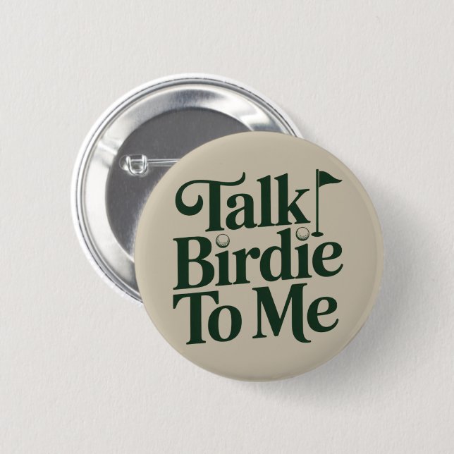 Talk Birdie To Me Golf Funny Girly Golfer Lover 6 Cm Round Badge (Front & Back)