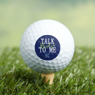 Talk Birdie to Me Golf Humour Modern Monogram Balls