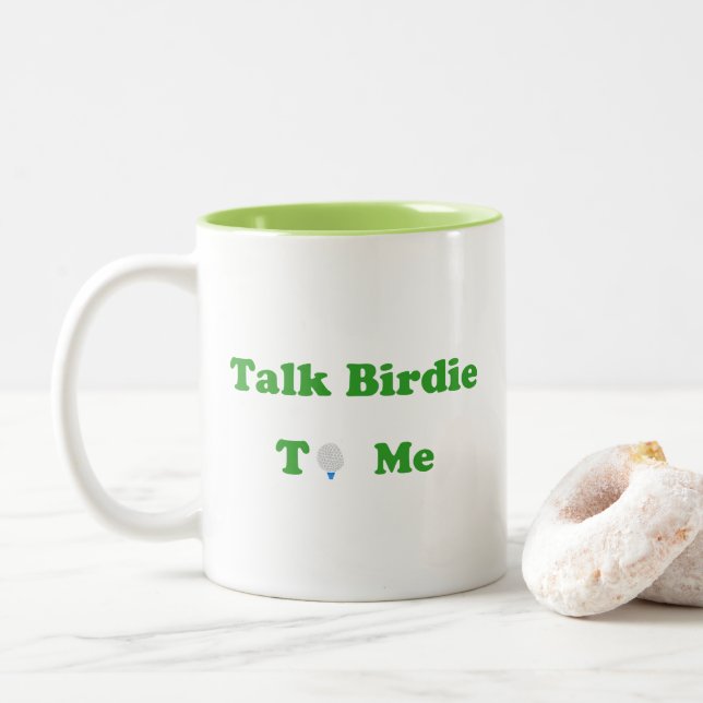Talk Birdie To Me Two-Tone Coffee Mug (With Donut)