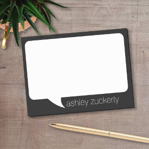 Talk Bubble Custom Name and PICK background colour Post-it Notes