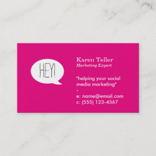 Talk Bubble (hot pink) Business Card