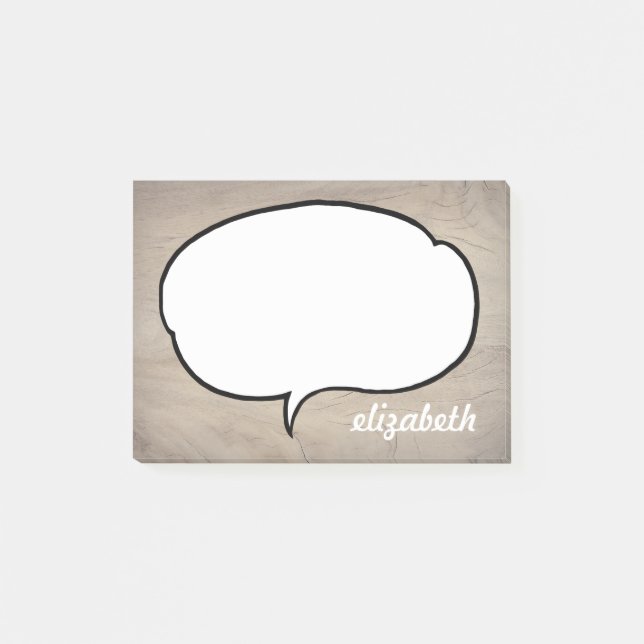 Talk Bubble Personalised Name Post-it Notes (Front)