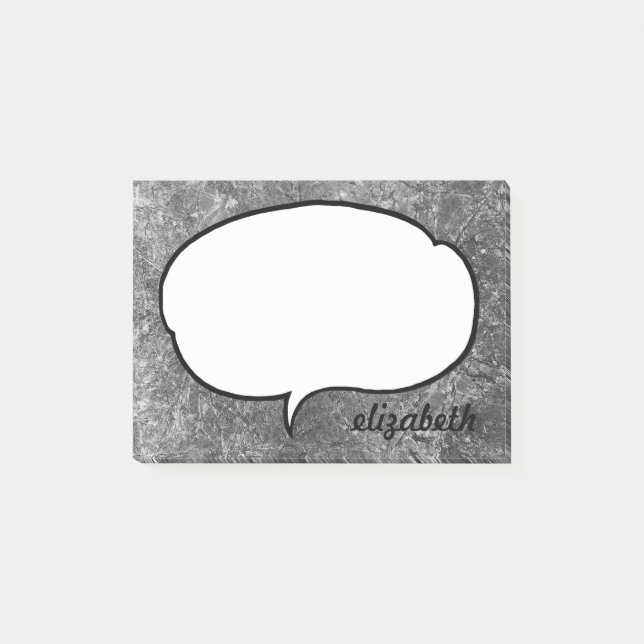 Talk Bubble Personalised Name Post-it Notes (Front)