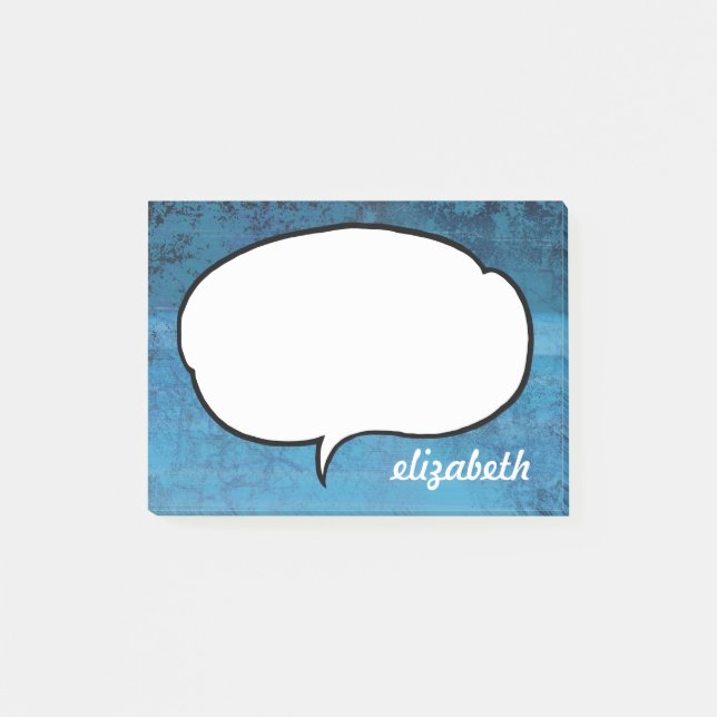 Talk Bubble Personalised Name Post-it Notes (Front)
