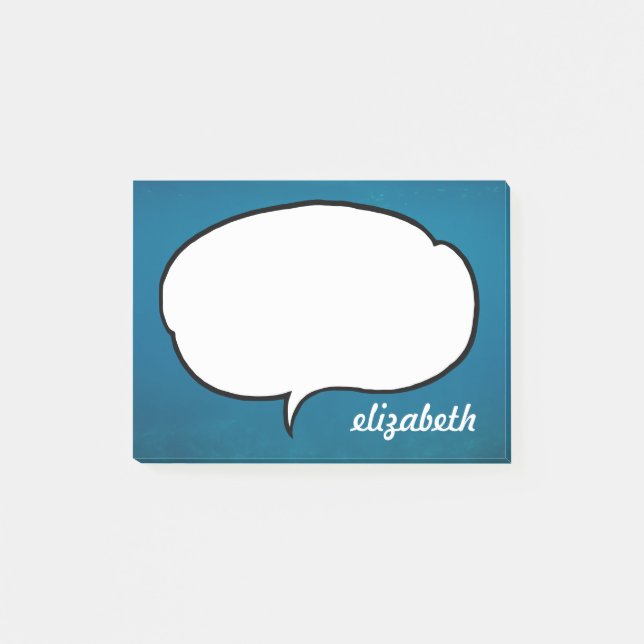 Talk Bubble Personalised Name Post-it Notes (Front)