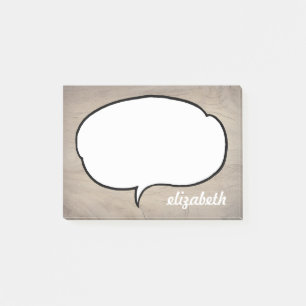 Talk Bubble Personalized Name Post-it Notes