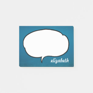 Talk Bubble Personalized Name Post-it Notes