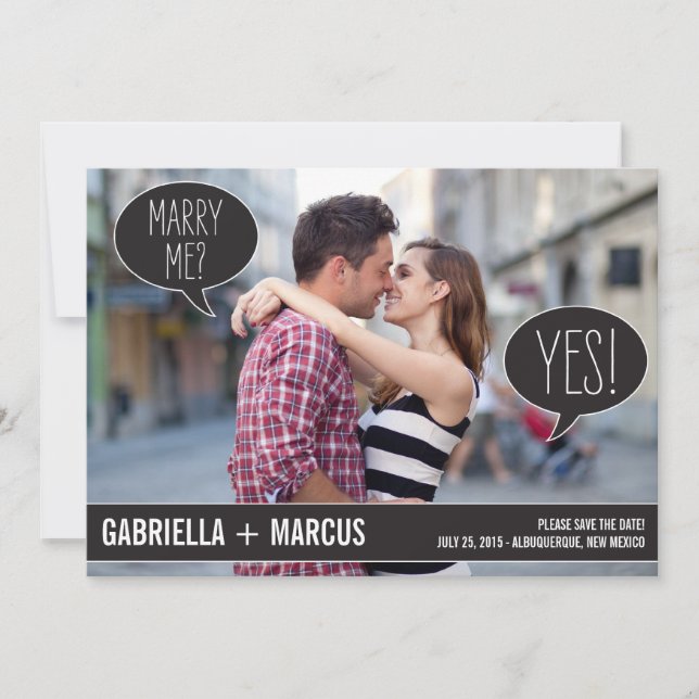 Talk Bubbles Wedding Save The Date Cards (Front)