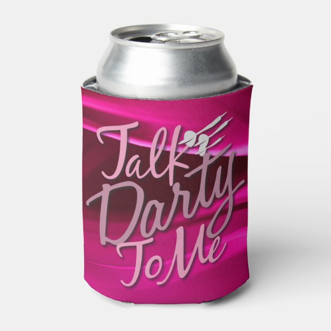 Talk Darty To Me Darts Aiming Fluid Hugger Can Cooler (Can Front)