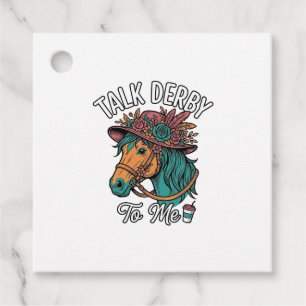 Talk Derby Horse Vintage Engraving Design Favour Tags