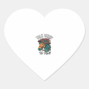 Talk Derby Horse Vintage Engraving Design Heart Sticker