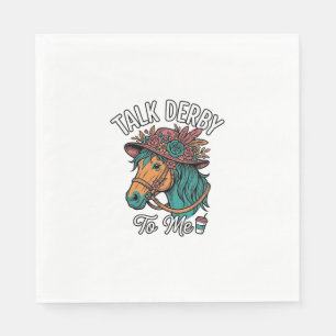 Talk Derby Horse Vintage Engraving Design Napkin