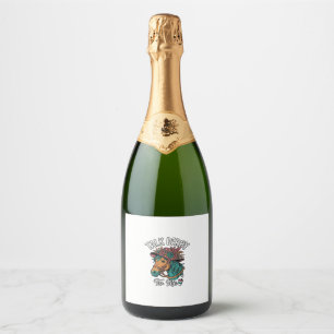Talk Derby Horse Vintage Engraving Design Sparkling Wine Label