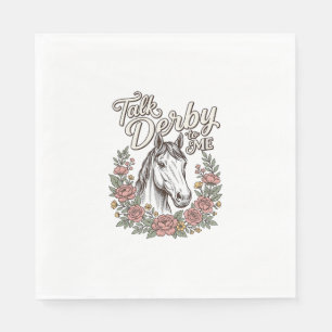 Talk Derby To Me Floral Horse Vintage Shirt_1 Napkin